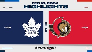 NHL Highlights | Maple Leafs vs. Senators - February 10, 2024