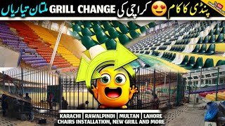 MASSIVE BREAKING🔴 New Grill Change😍 Pindi Stadium New Chairs🔥 Gaddafi stadium lahore latest updates