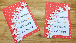 DIY - Happy New Year Greetings Card 2023 | New Year Card Making Handmade | Easy Paper Crafts