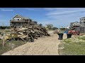 Cleanup underway after houses collapse into the ocean in Rodanthe