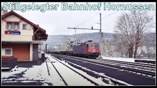 Closed Swiss train station / Stillgelegter Bahnhof Hornussen, Kanton Aargau, Schweiz 2021