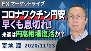 【楽天証券】11/13「コロナワクチン円安、早くも息切れ！ 来週は円高相場復活か？」FXマーケットライブ