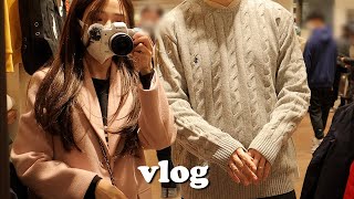 ENG) VLOG Date with Parent-in-lawㅣCloth Shopping for Sweetie👔ㅣBagel ChipsㅣReal Sweet Potato Latteㅣ