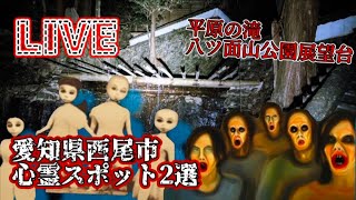 【LIVE】心霊生配信リアル肝試し•愛知県心霊スポット西尾市の怖い現場2選『平原の滝』『八ツ面山公園展望台』