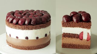 체리 초콜릿 치즈케이크 만들기 : Cherry Chocolate Cheesecake Recipe | Cooking tree