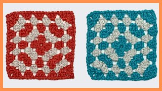 Haken - Granny Square - Basispatroon in 2 kleuren