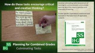 Planning for Combined Grades - Culminating Task