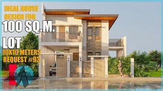 IDEAL HOUSE DESIGN FOR 100 SQ.M. LOT |10X10 METERS| TWO STOREY HOUSE (REQUEST #93)