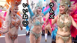 ドキッとする素敵すぎるお嬢様♡ICUラムズin浅草サンバカーニバル2024!　女子大生のサンバ