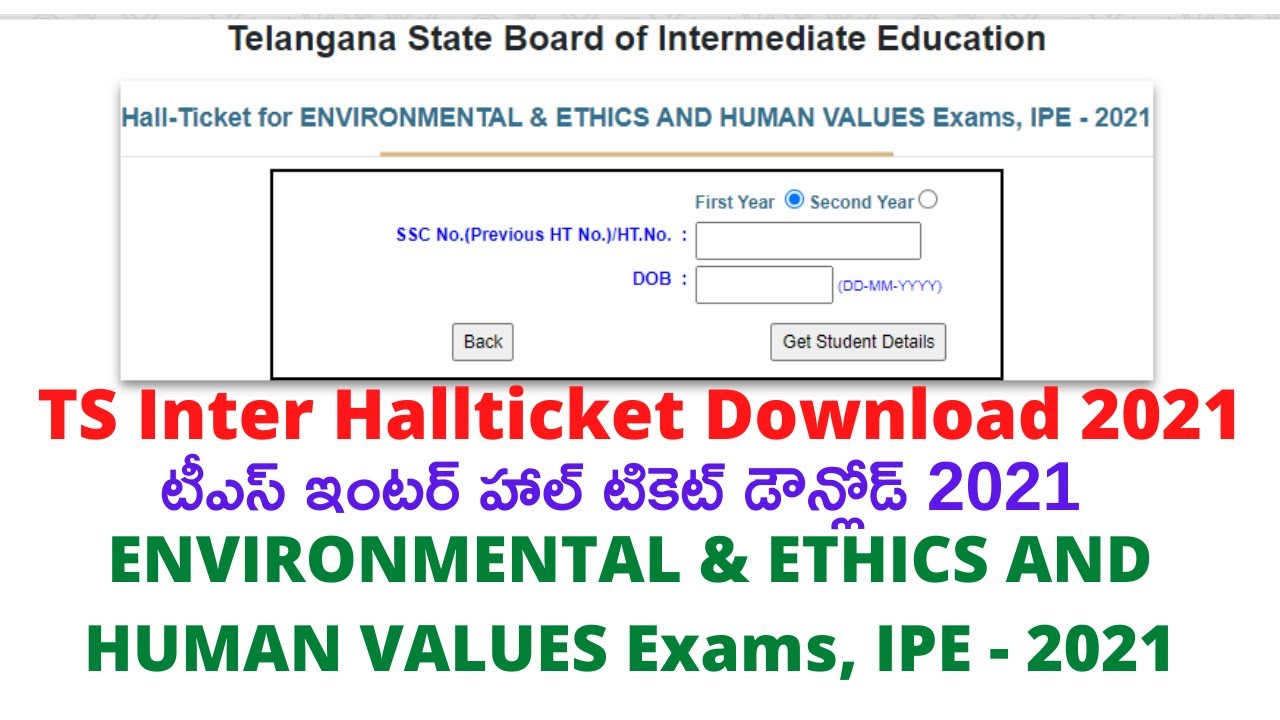 Ts Inter Hall Ticket Download 2021 For Environmental Ethics And Human
