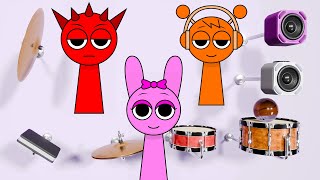 Oren, Raddy, Clukr, Wenda, Pinki, Gray with cool 3D instruments