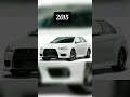 evolution of mitsubishi lancer 2000 2015 shorts short