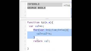 JAVASCRIPT Using JSFIDDLE Power Function