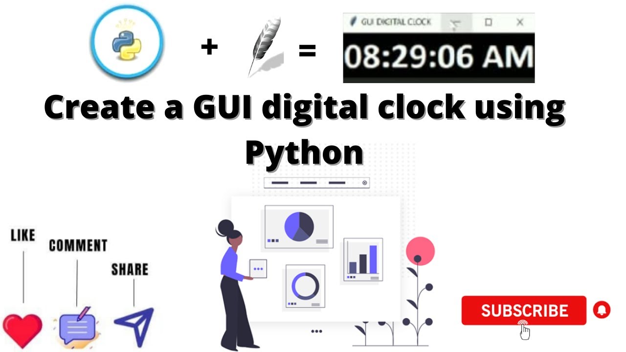 Create Gui Digital Clock Using Python Tkinter Tutorial Code In