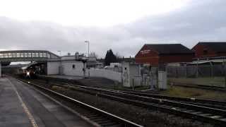 66849 and 56113 passes Bridgwater with 0Z56 on 13th December 2013