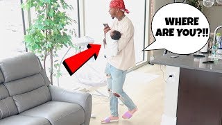 LEAVING THE BABY HOME ALONE PRANK ON BOYFRIEND! *HE FREAKS OUT*
