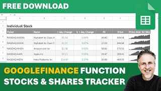 Use the GOOGLEFINANCE Function to Create a LIVE Stocks and Shares Portfolio Tracker in Googlesheets