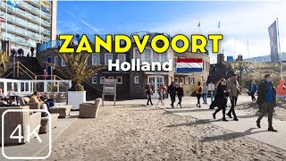 Walking Tour of Zandvoort Beach in Holland | Best Beach for a Stroll | 4K UHD