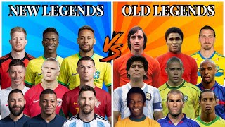 New Legends 🆚 Old Legends 🔥 Messi Ronaldo Neymar Mbappe Haaland 🆚 Pele Maradona Cruyff Zidane R9 💪