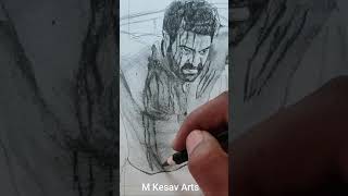 RRR Jr NTR Pencil Sketch (M Kesav Arts)