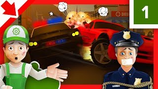 Police car race for children. Sergeant Cooper Police for children. Cartoon Police officer. Policeman