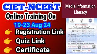 Online Training on Media Information Literacy Organised by NCERT Free Online Certificate CIET NCERT