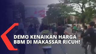 Demo Tolak Kenaikan Harga BBM Subsidi di Makassar Ricuh! Massa Berusaha Hentikan Truk