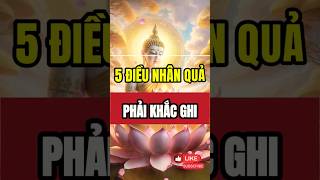 5 Điều Nhân Quả Phải Khắc Ghi #shorts #phatphap #phatphapnhiemmau #loiphatday