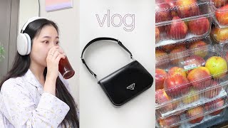 vlog 📓 일상인데 택배 언박싱만 하는 브이로그 (프라다, 다이슨 언박싱 \u0026 에어팟 맥스, 장보기, 뽐니언니와 데2투) | jianssi