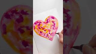 Easy Watercolour Painting Idea For Valentine’s Day 💗 # #watercolor #art #painting #creative #shorts