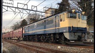 【鉄道】成田線　EF65 2101（国鉄色）が牽く貨物列車　E217系快速　E259系N'EX（回送）【鹿島貨物】