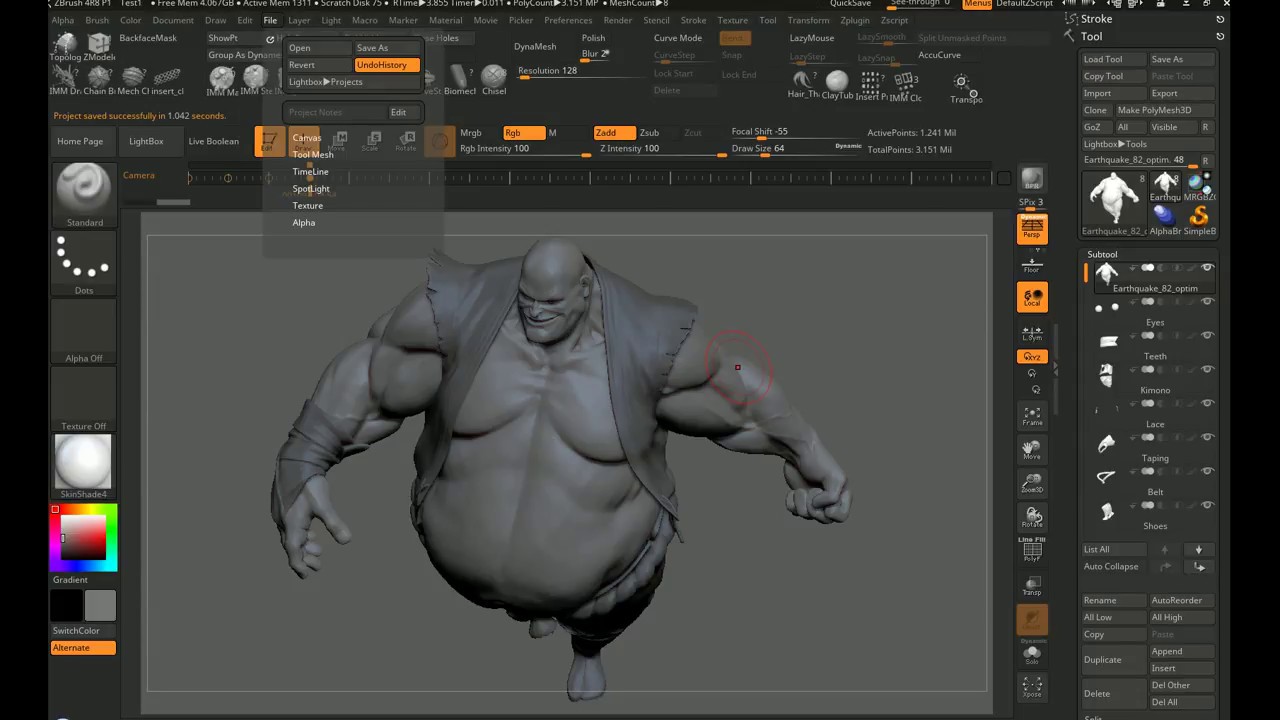 Zbrush как сохранить проект