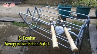 Pembuatan Joran Si Kembar Dari Bahan Sutet | Dari Gagang Kayu Ternyata Hasilnya Mantap