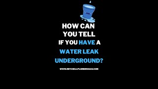 HOW CAN YOU TELL IF YOU HAVE A WATER LEAK UNDERGROUND? #shorts