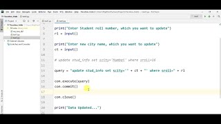 Connecting Python with SQLite3 DataBase Part-3 (Update Query)