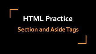 Section and Aside Tags