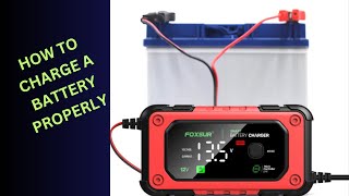 How to charge a battery with foxsur smart battery charger and testing with a multimeter.