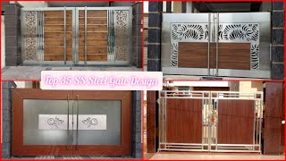 Top 35 S.S Steel Main Gate Design || Best Rustic Wood Mix Steel Gate Design ideas for House 2023