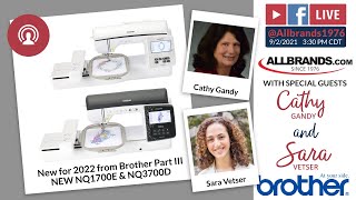 THE ALLBRANDS SHOW |  New for 2022 Part III: Sewing and Embroidery feat. Cathy Gandy \u0026 Sara Vetser