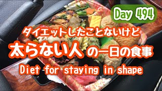 【Day 494】太らない人の1日の食事 ふつうに食べて体重維持 Stay in shape What I ate in a day