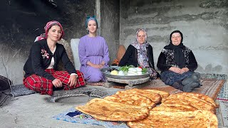 Making Homemade Cheese and Butter and Cooking Bread in Village
