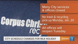 City schedules change for MLK Day