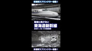 【寒波襲来】米原駅スプリンクラー稼働！降雪に負けない東海道新幹線！速度を落としてでも確実に走り切るたくましい日本の大動脈！#Shorts