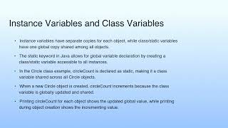 Instance Variables and Class Variables | Lecture 11:Java Static Scope Rule