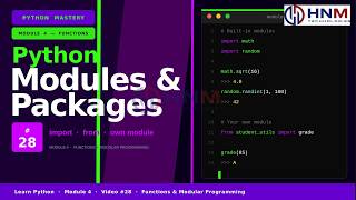 Python Modules & Packages | Built-in Modules (math, os, sys, random) | HNM TECHNOLOGIES