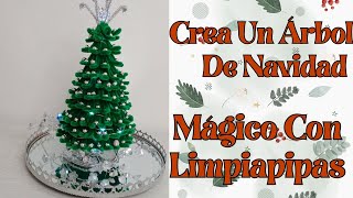 Crea Un Árbol De Navidad Mágico Con Limpia Pipas #navidad #limpiapipas