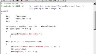 1504 C programming malloc function