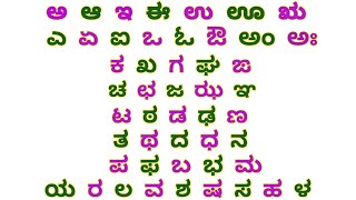 Kannada alphabets,Kannada swaragalu,vyanjanagalu,Kannada varnamale, Kannada Alphabet Writing Reading