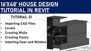 16x48 Revit House Design Tutorial 01