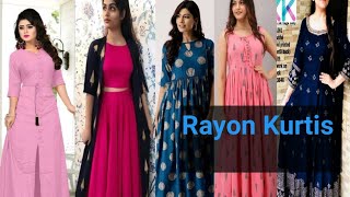 Rayon Kurtis design 2021/ Rayon printed Kurti/ long Kurti design/ online shopping